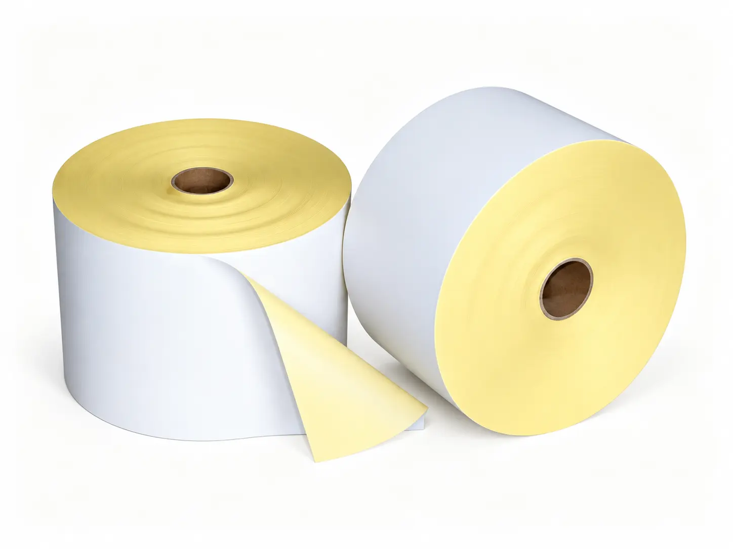 Self-adhesive paper rolls with release liner Self-adhesive paper rolls with release liner