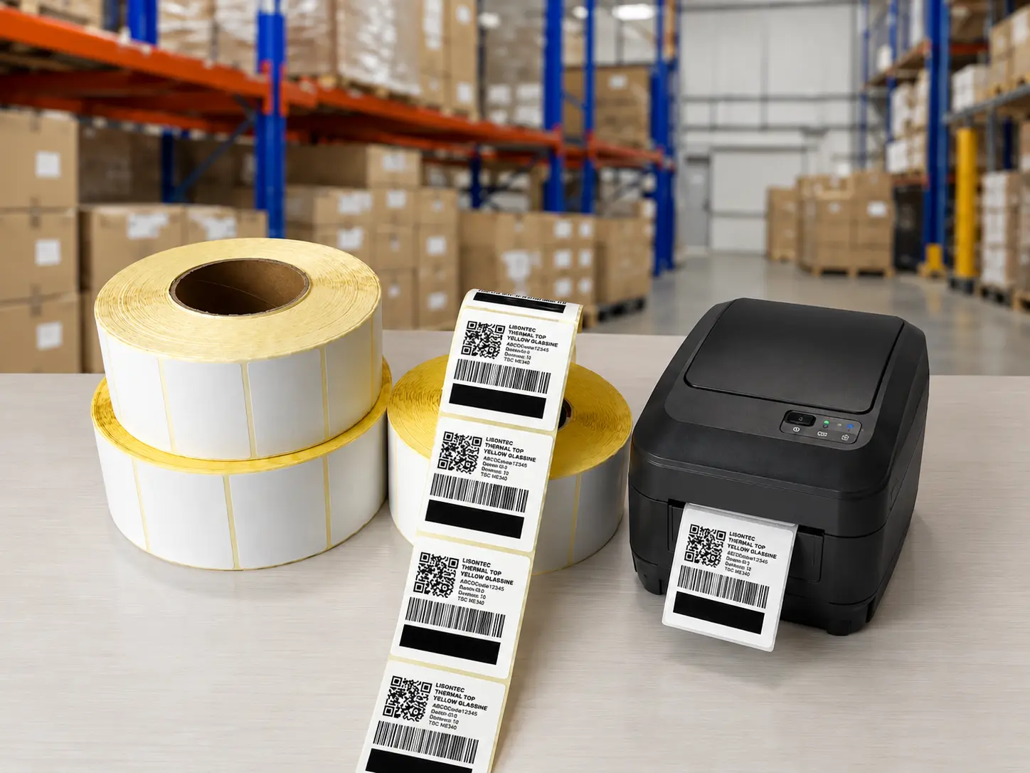 Self-adhesive thermal paper labels for barcode printing Self-adhesive thermal paper labels for barcode printing